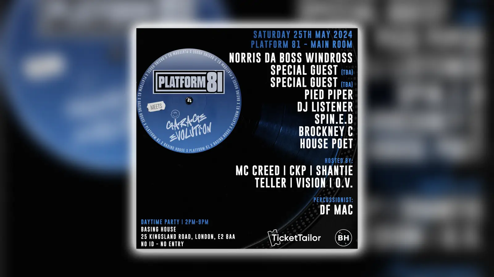 Platform 81 Garage Evolution party with Creed, CKP, Pied Piper, Brockney C, DJ Listener, Norris da Boss Windross and more