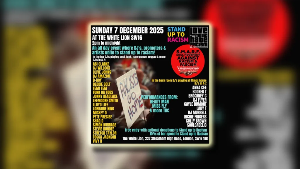 Across the country we want to see a movement of DJ’s and promoters bringing people together through the power of music, driving a wedge through racist propaganda.