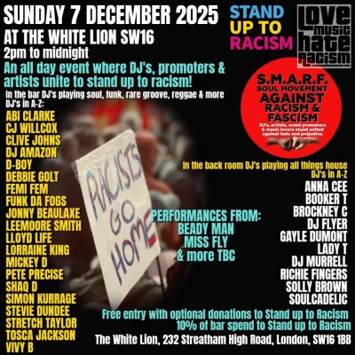 Across the country we want to see a movement of DJ’s and promoters bringing people together through the power of music, driving a wedge through racist propaganda.